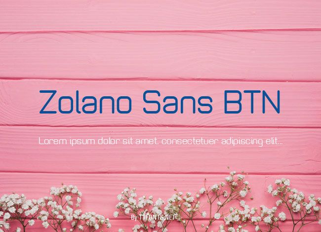 Zolano Sans BTN example